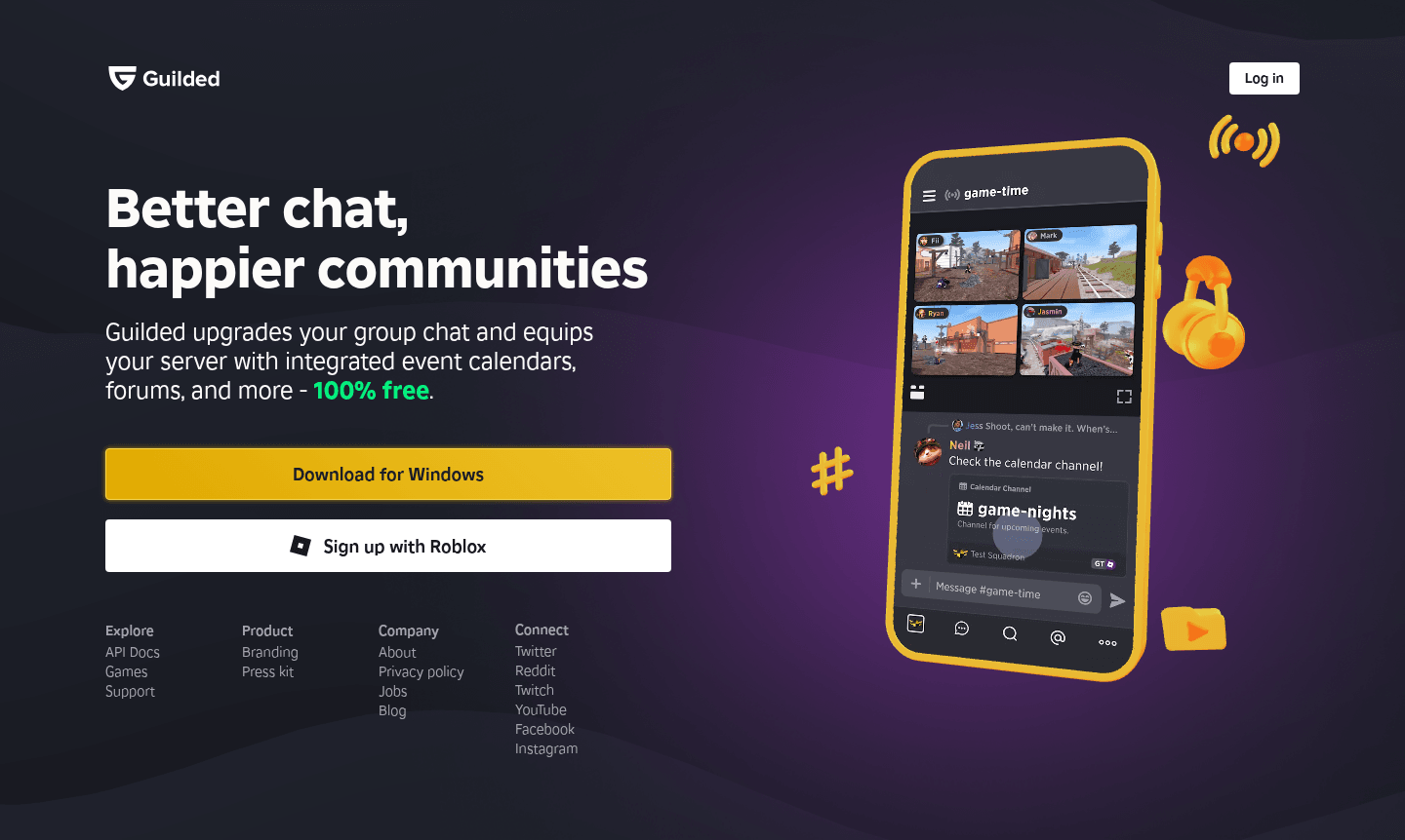 Guilded application interface