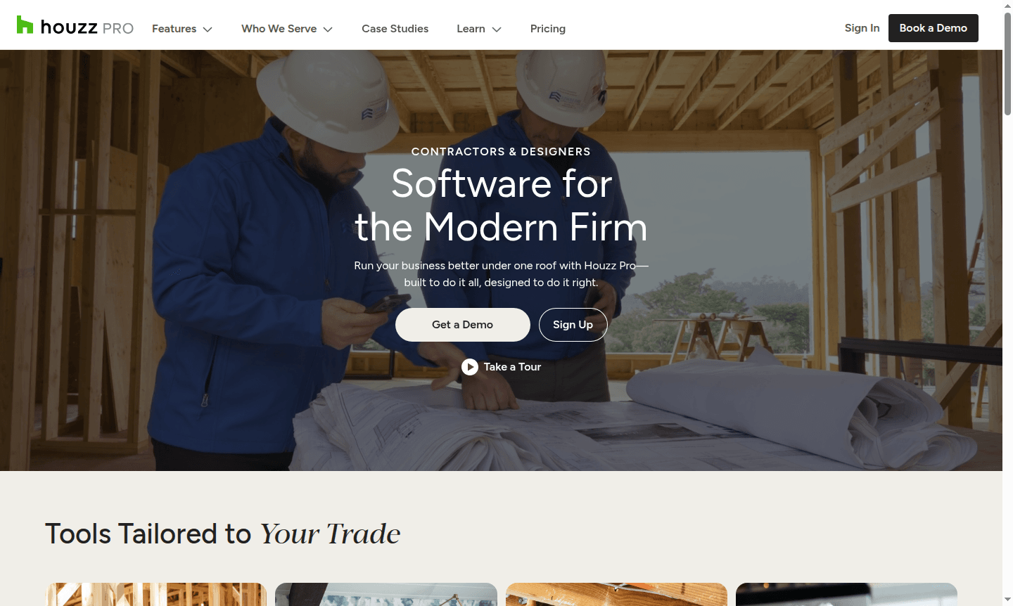 Houzz Pro software interface
