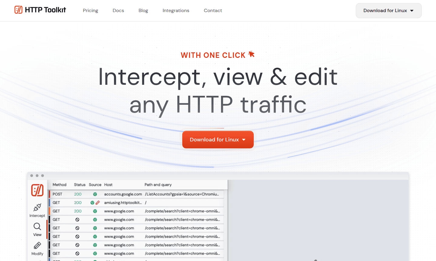 HTTP Toolkit application interface