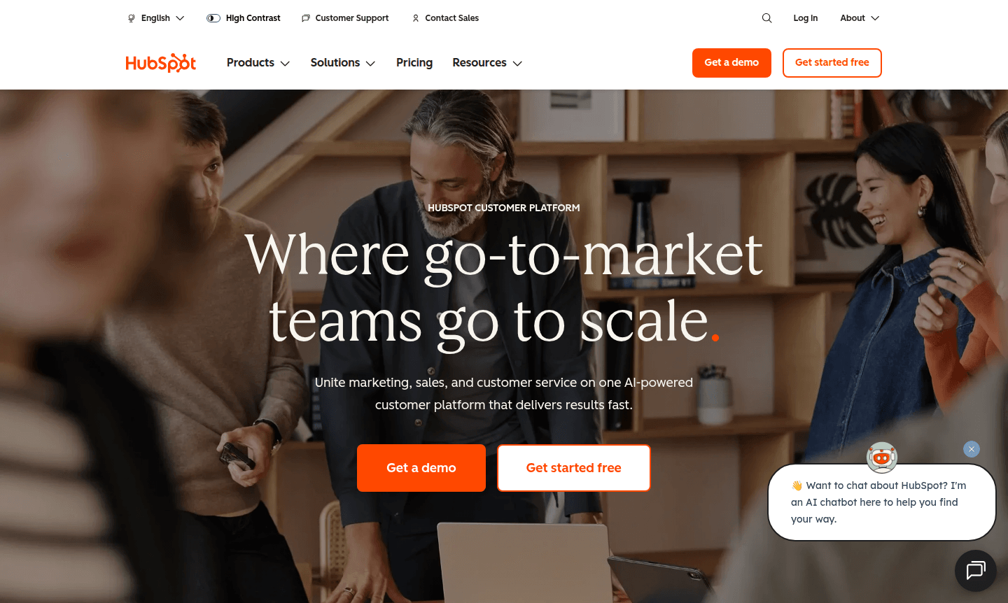 HubSpot platform thumbnail showing dashboard interface with CRM and analytics