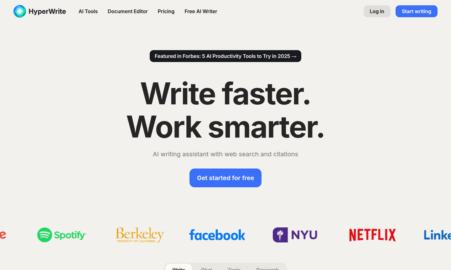 HyperWrite tool interface