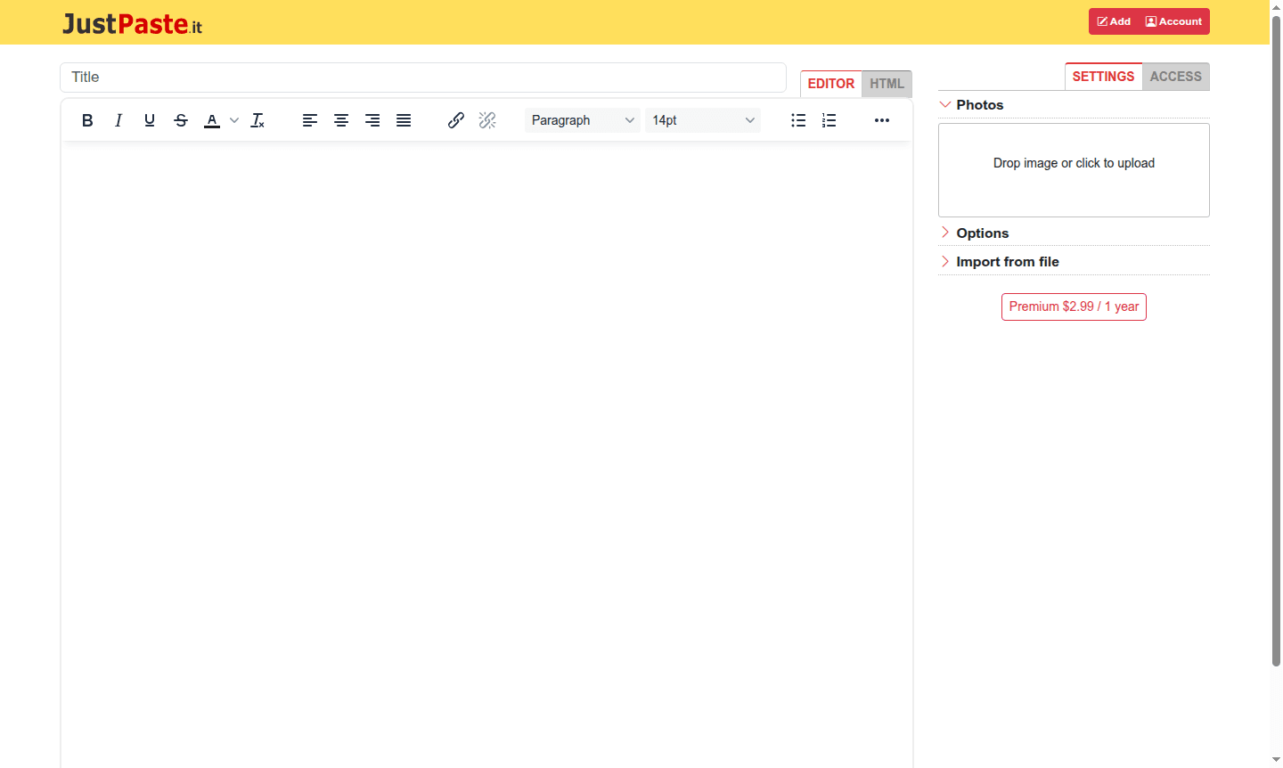 JustPaste.it interface thumbnail