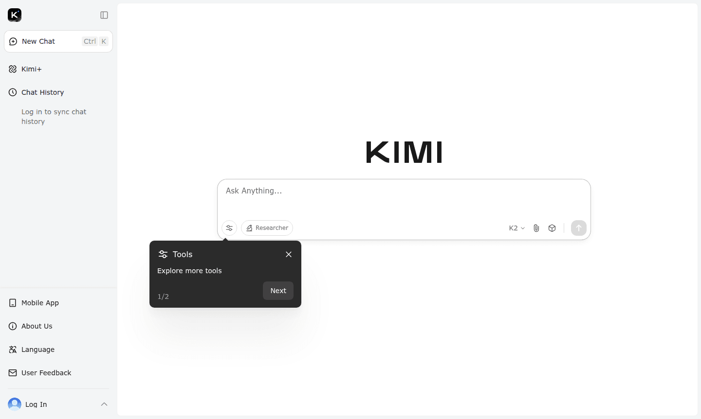 Kimi AI tool thumbnail image