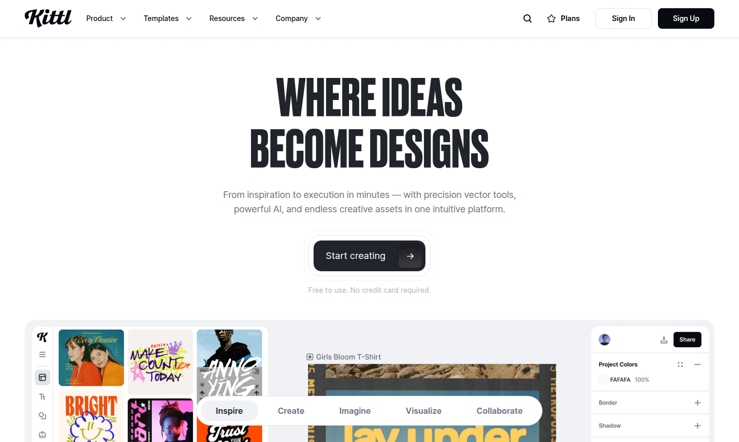 Kittl design platform interface