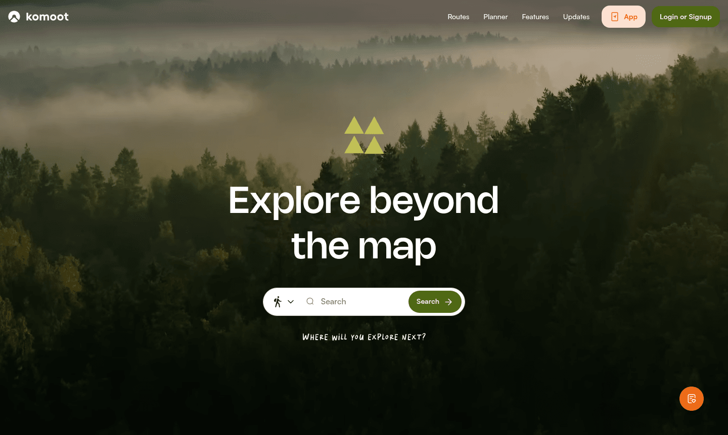 Komoot app interface