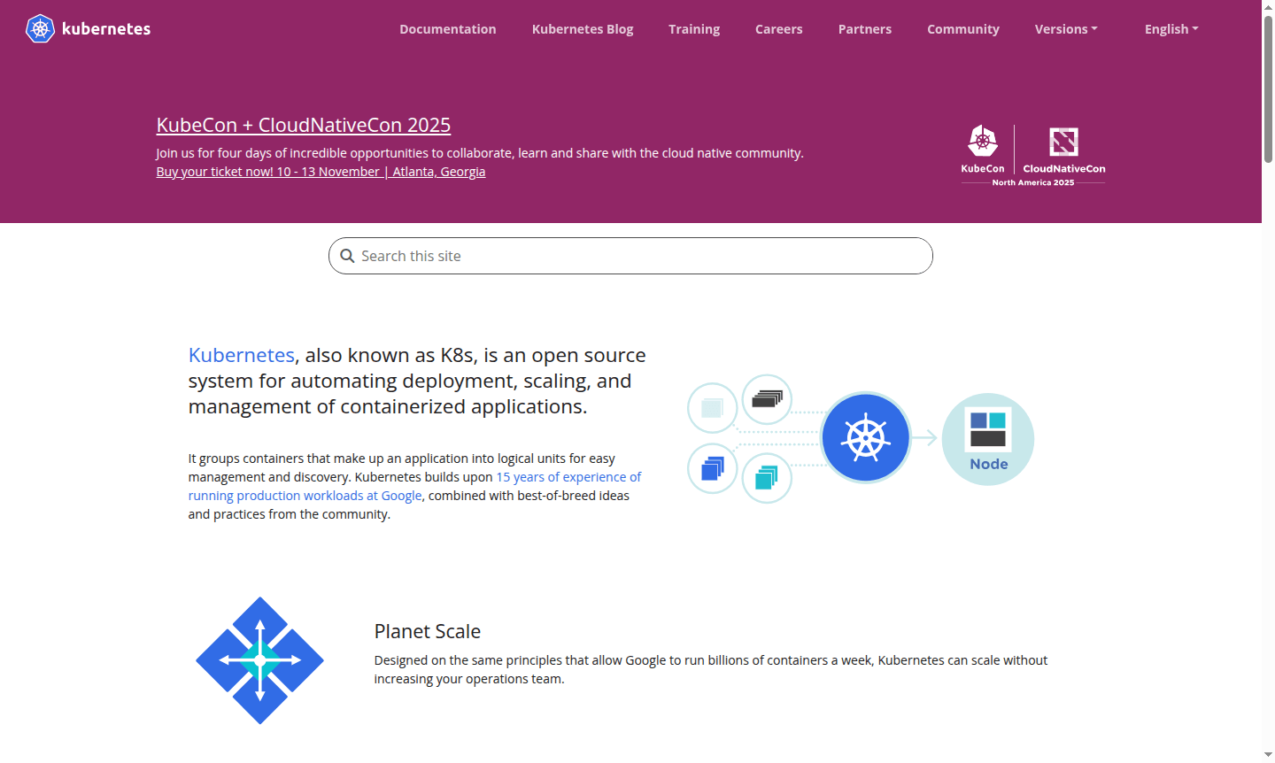 Kubernetes container orchestration platform