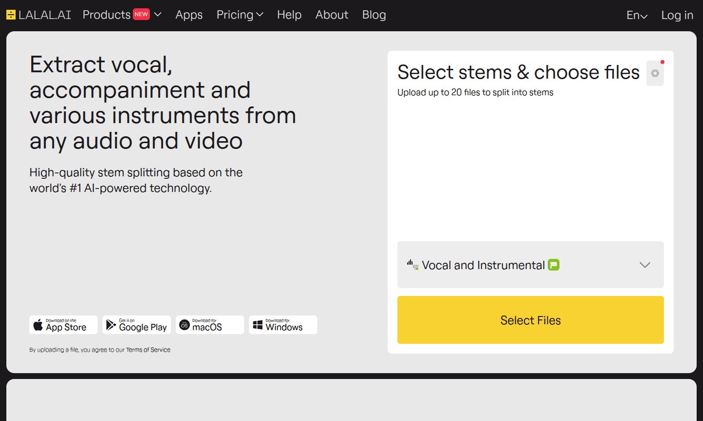 LALAL.AI application interface