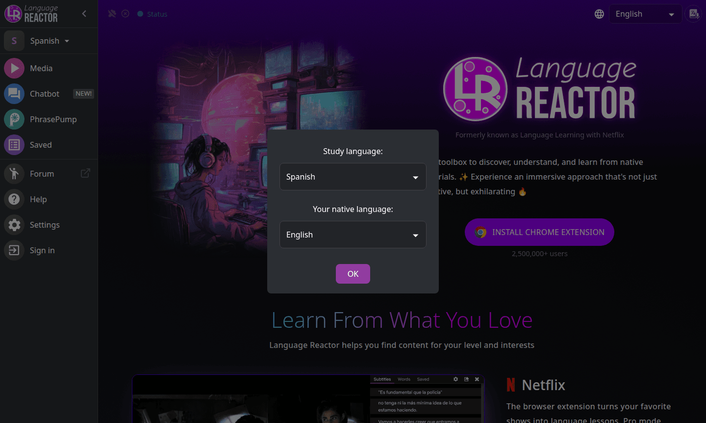 Language Reactor thumbnail image