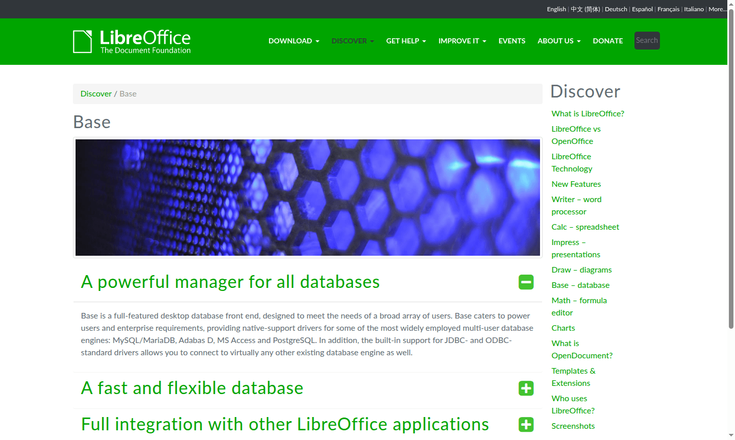 LibreOffice Base application interface
