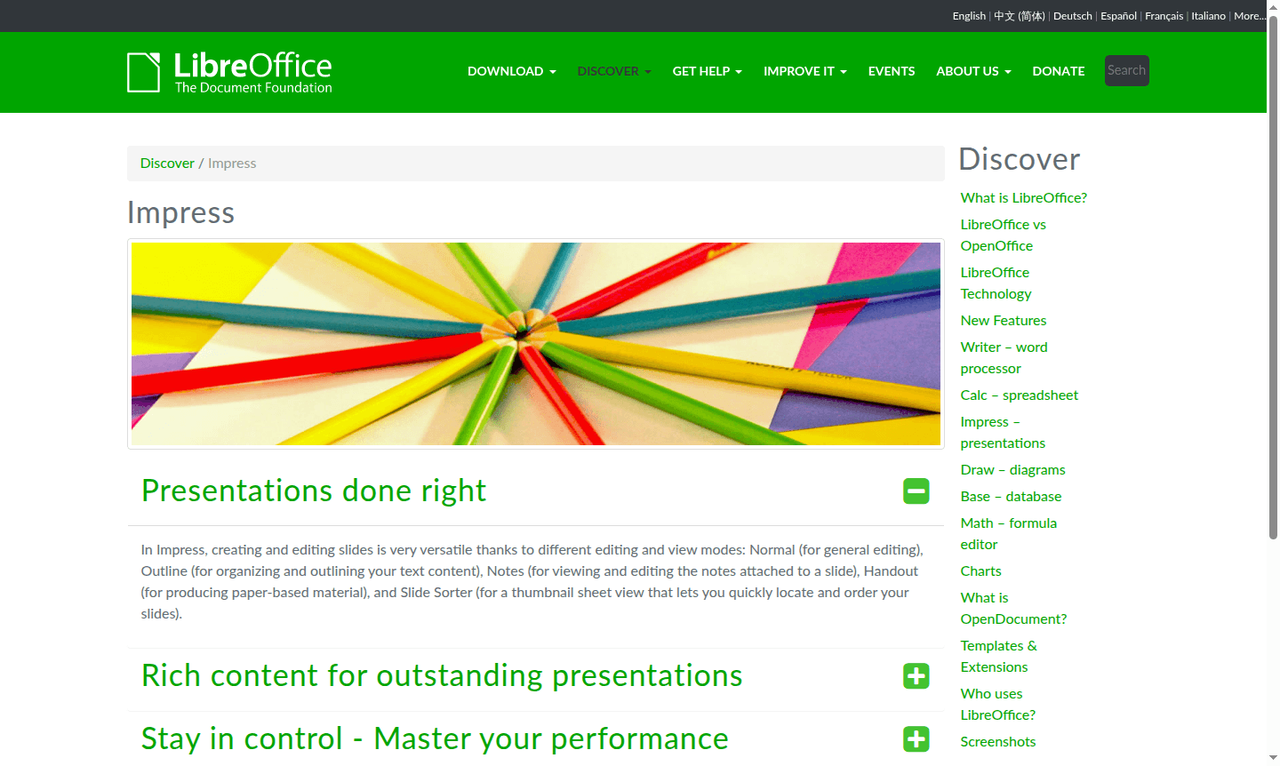 LibreOffice Impress interface thumbnail