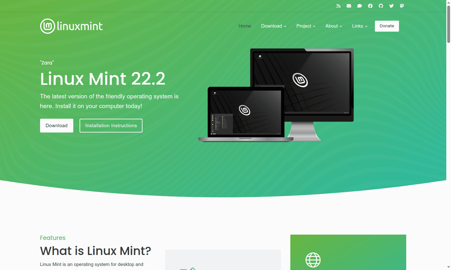 Linux Mint desktop environment