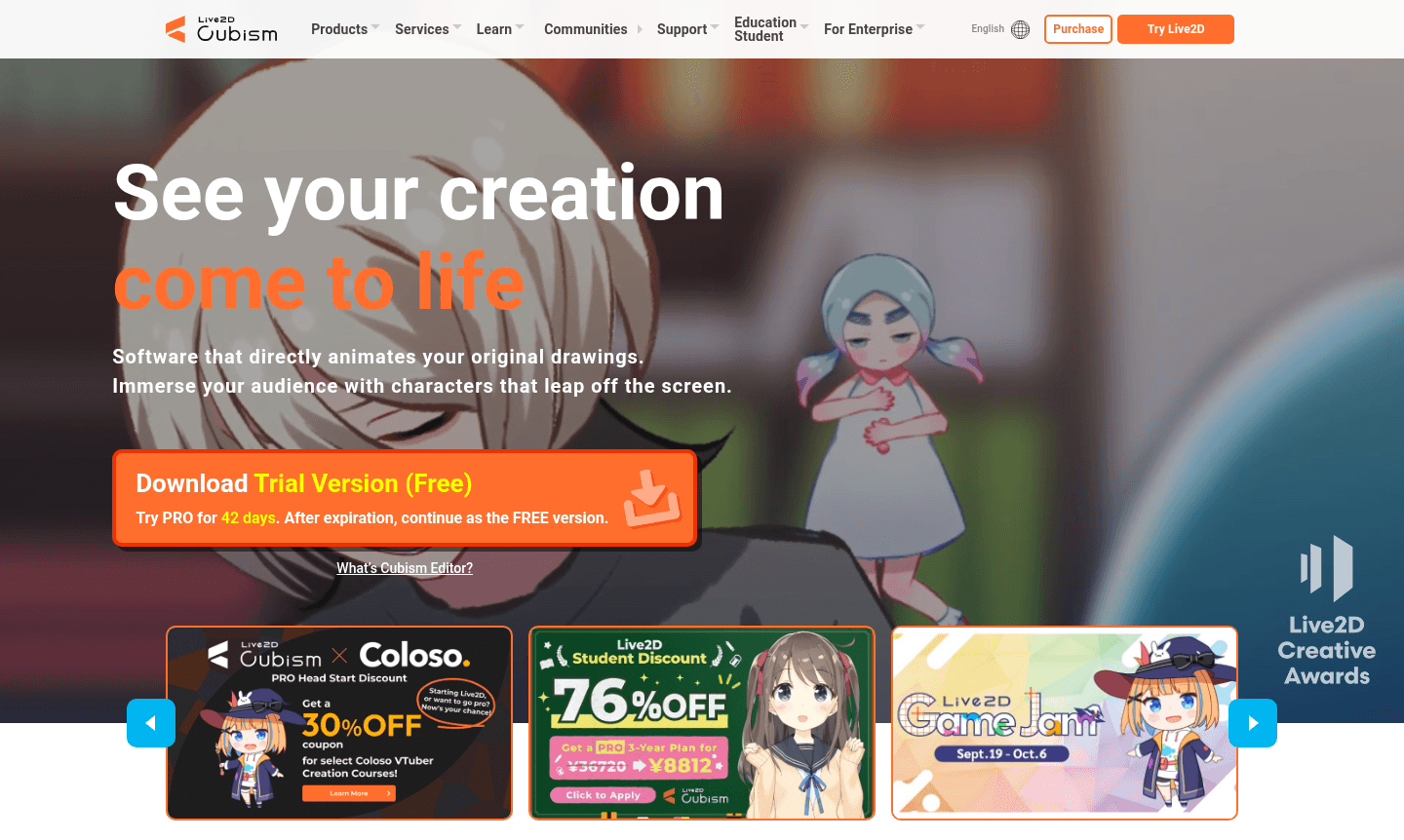 Live2D Cubism software interface