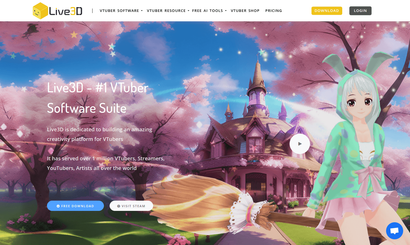 Thumbnail image showing Live3D VTuber software interface with avatar and controls
