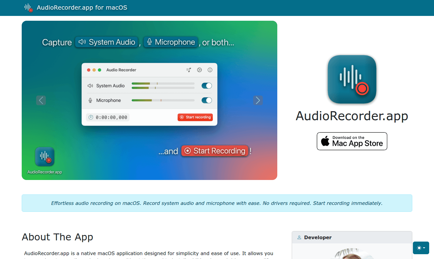 AudioRecorder.app application screenshot