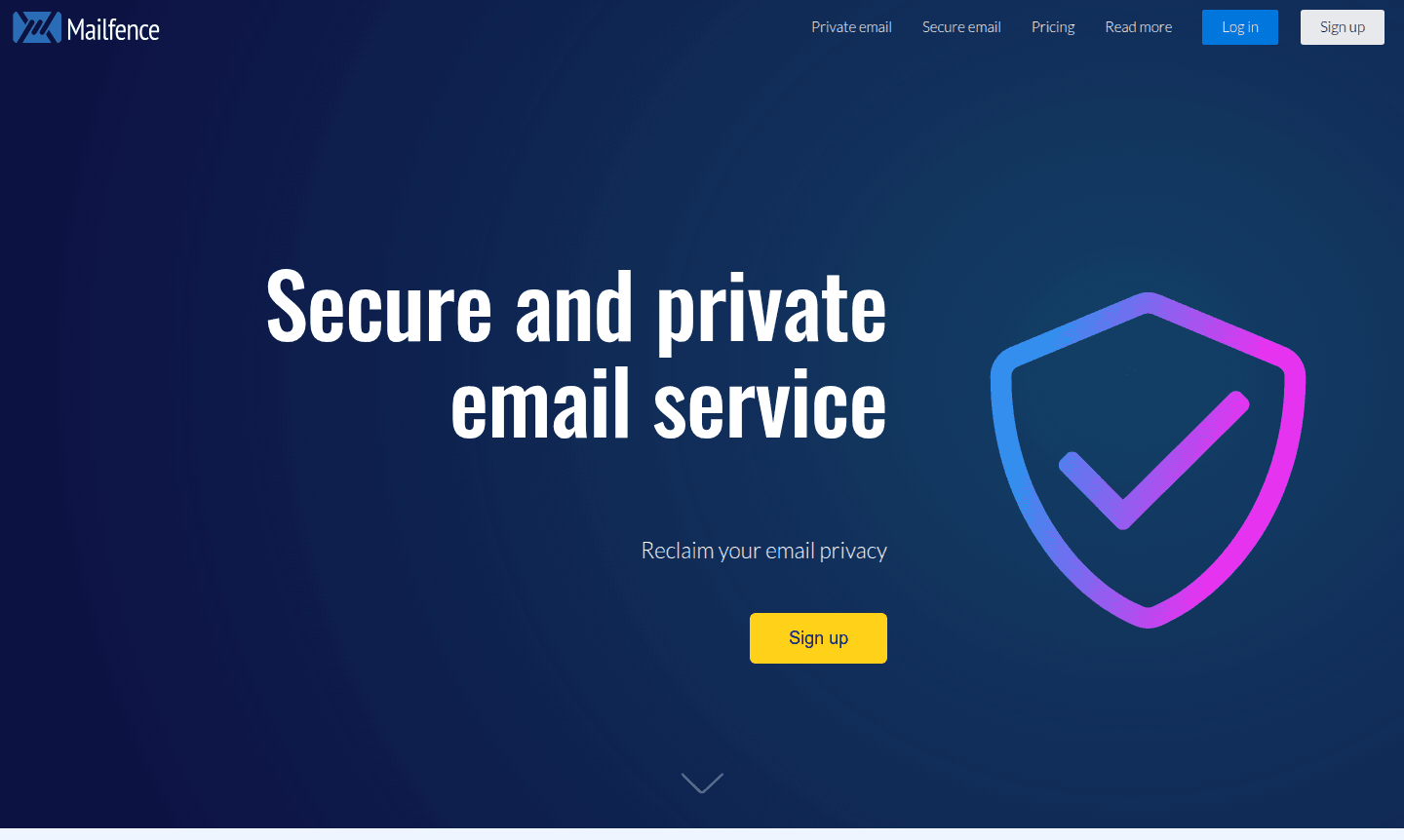 Mailfence interface screenshot