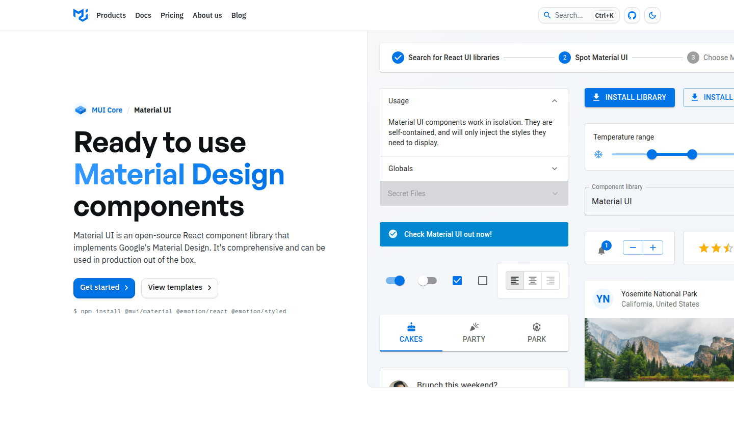 Material UI feature overview