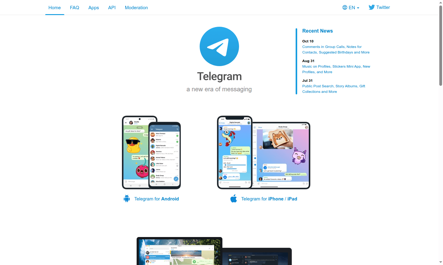 Telegram Messenger app interface