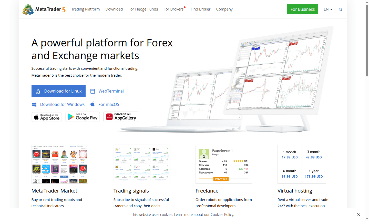 MetaTrader 5 trading interface