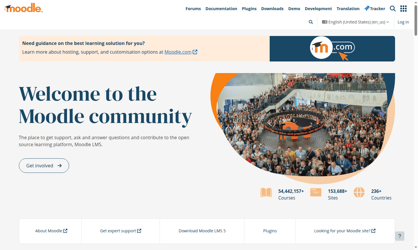 Moodle learning management system interface