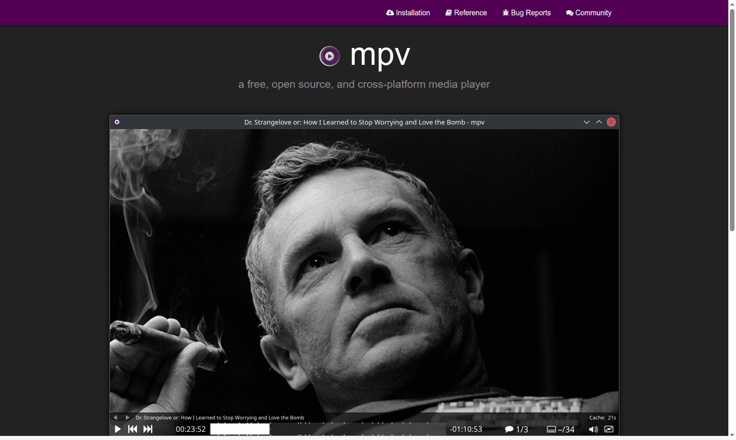 mpv media player screenshot