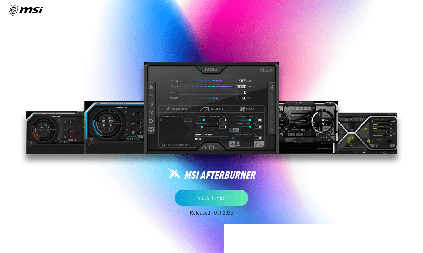 MSI Afterburner software interface
