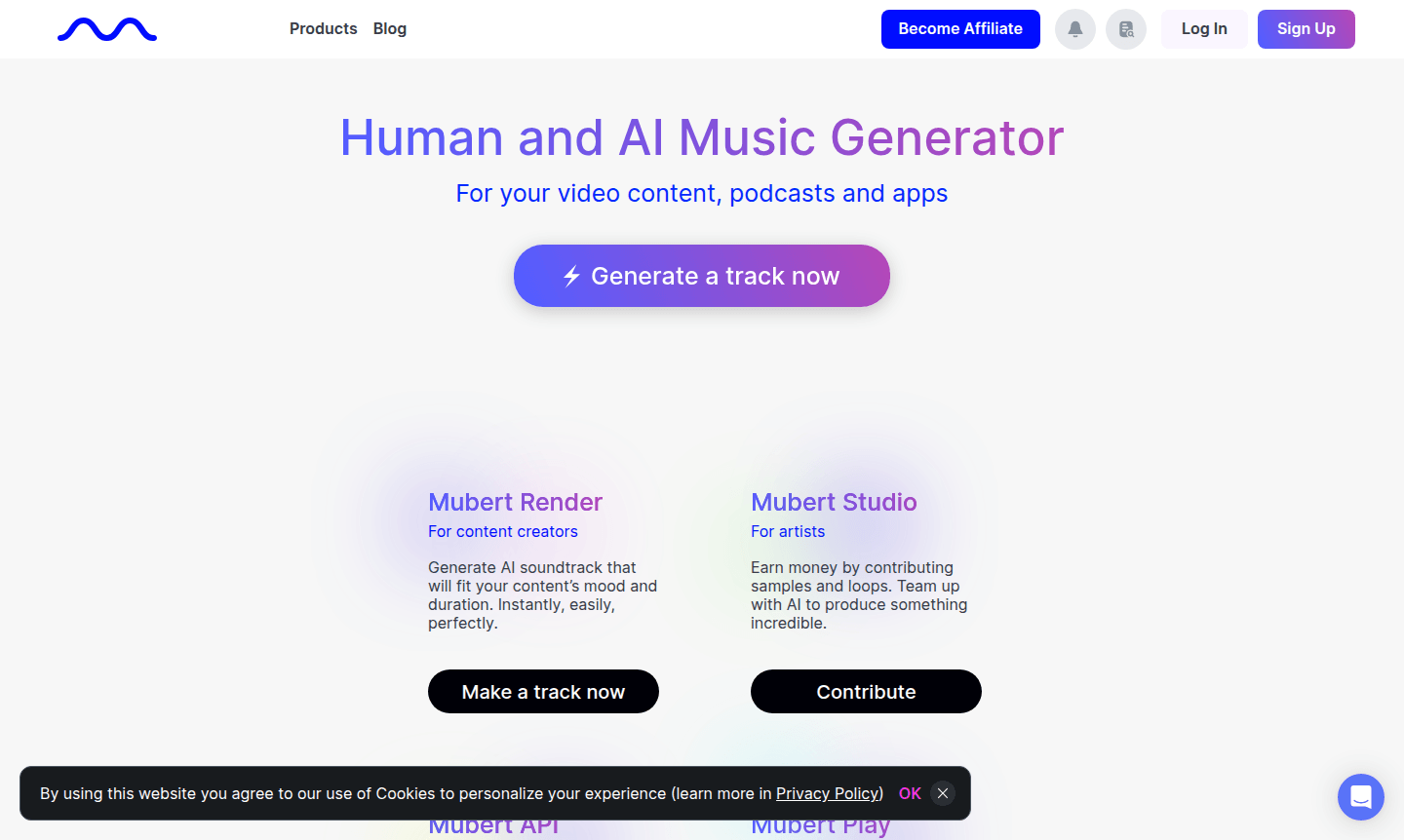 Mubert application interface