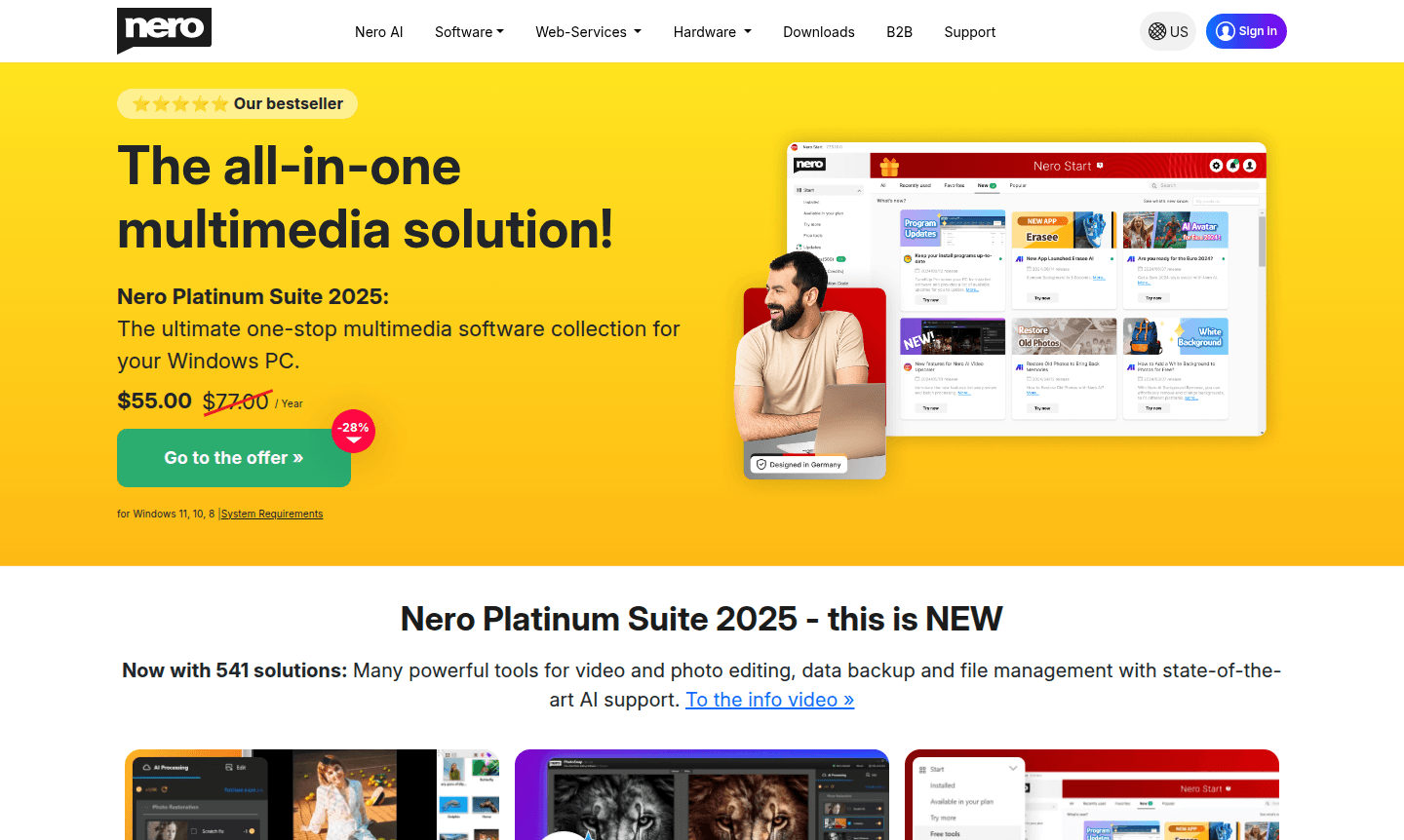 Nero Platinum Suite 2025 application interface