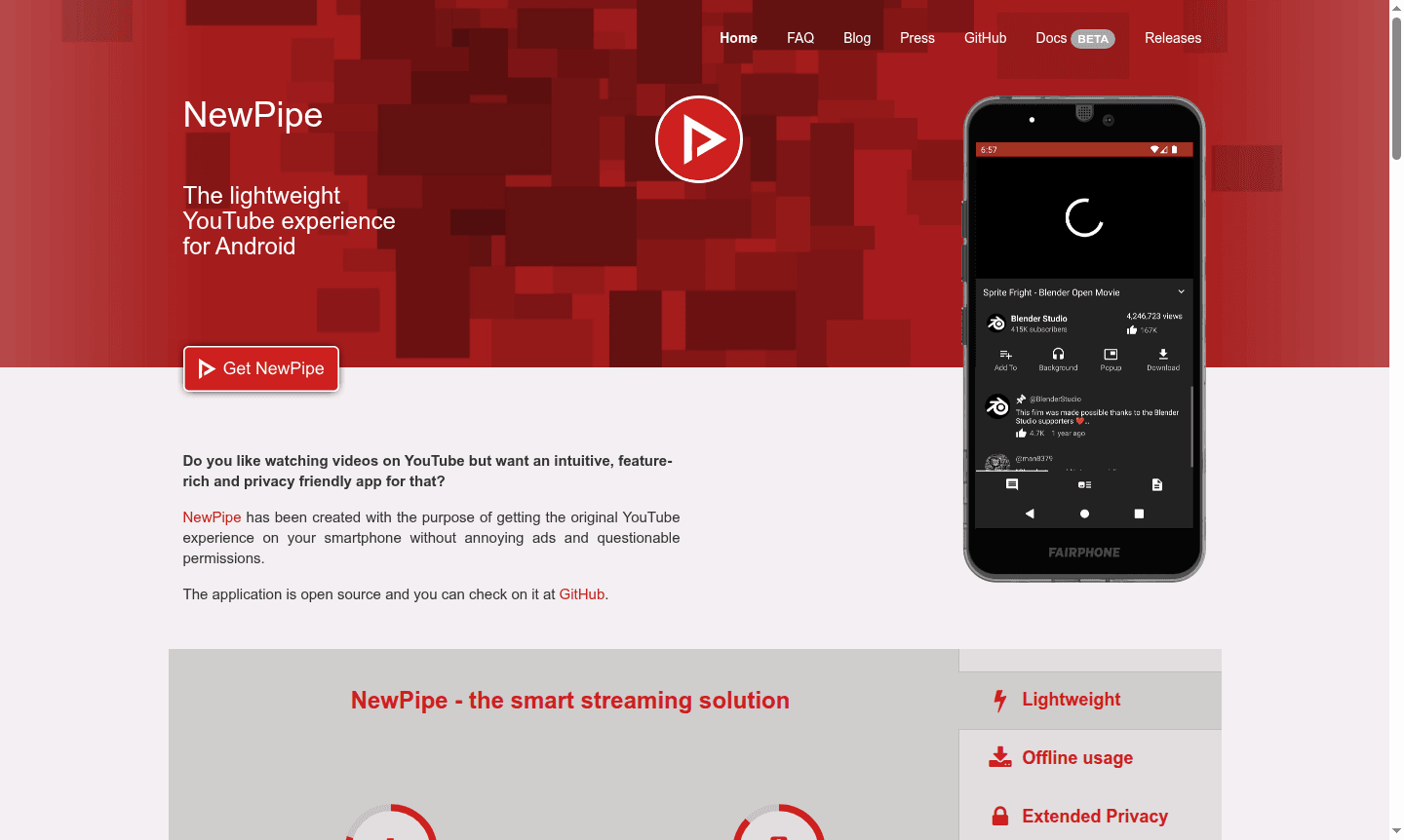 NewPipe app interface thumbnail