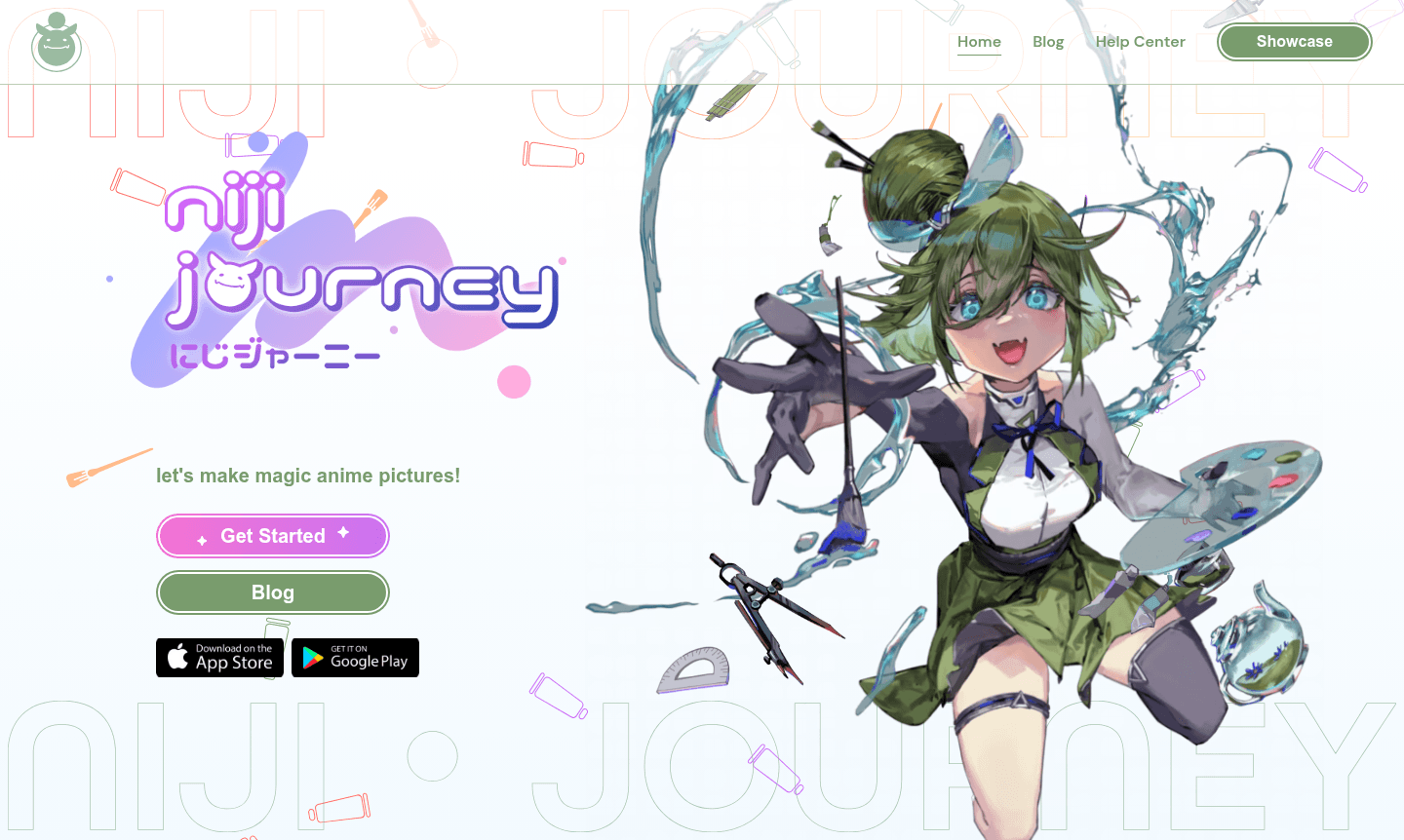 niji・journey thumbnail showing example anime illustrations