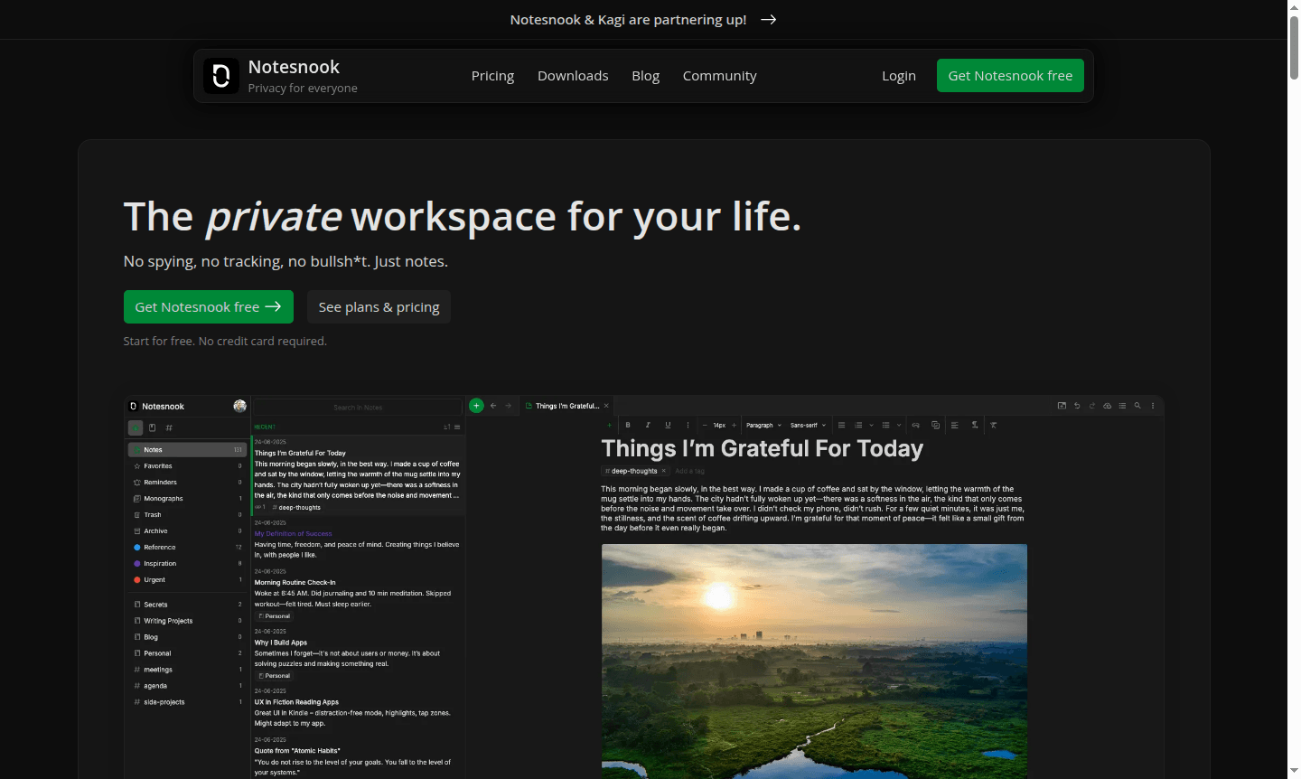Notesnook application interface