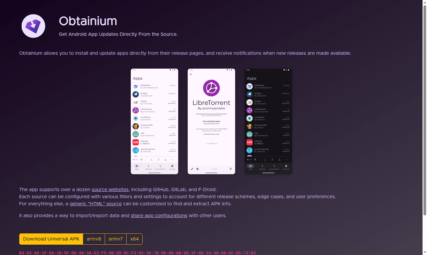 Obtainium interface screenshot