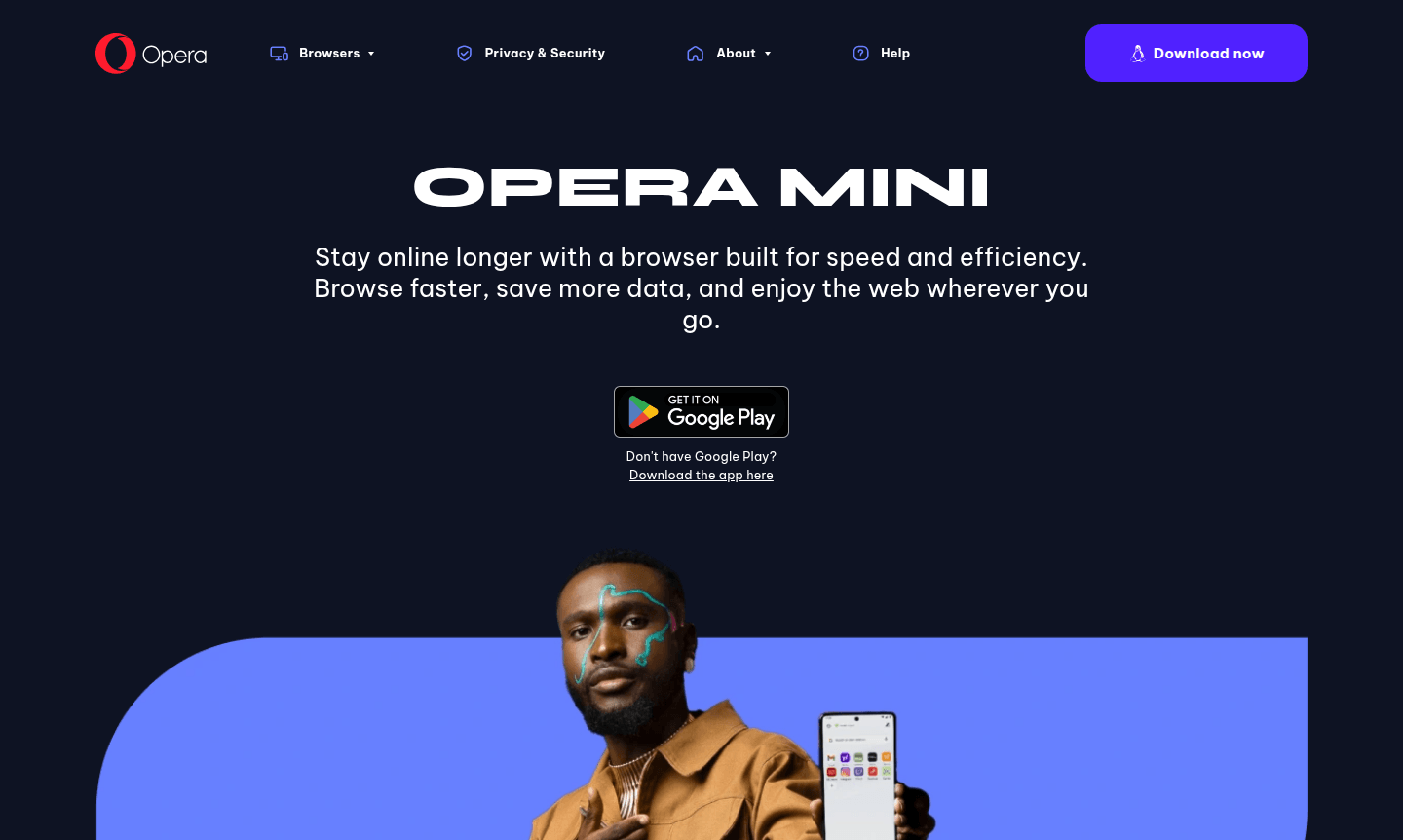 Opera Mini browser interface