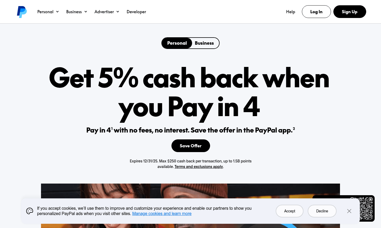 PayPal service interface