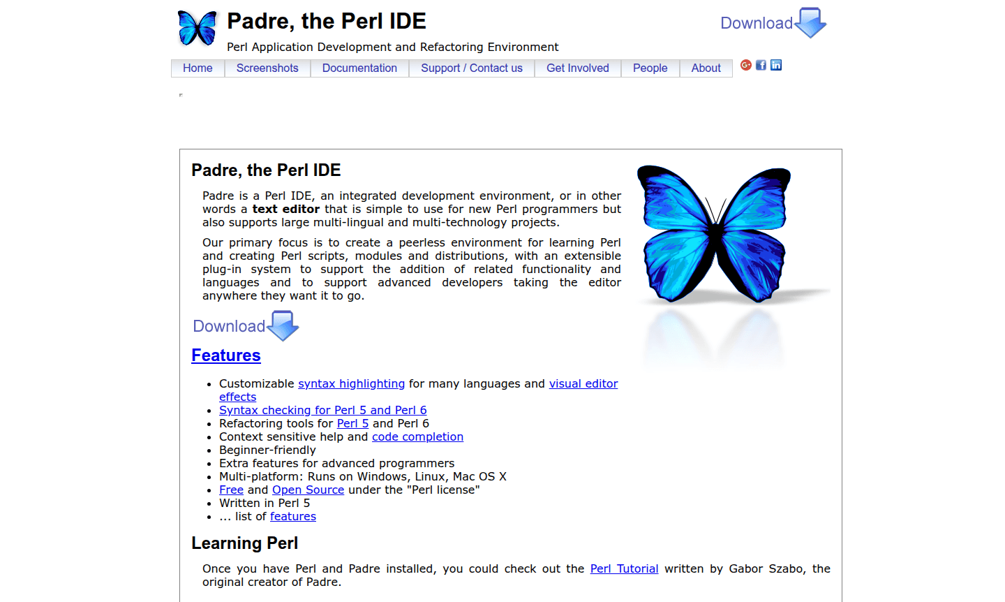 Screenshot of Padre IDE interface