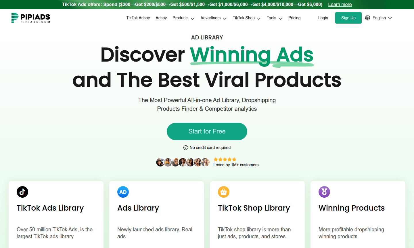 Thumbnail image for Pipiads tool showing ad library interface