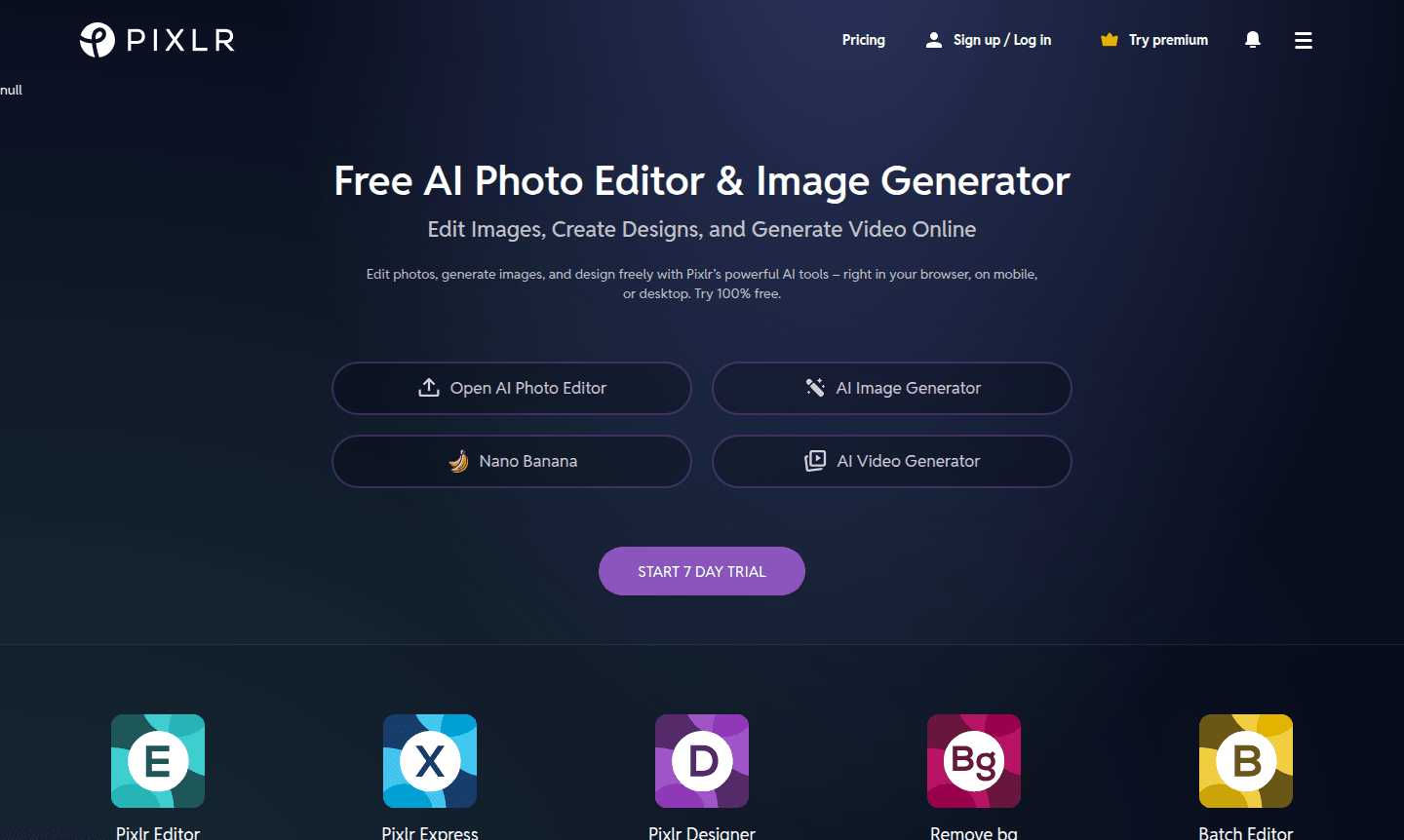 Pixlr interface screenshot