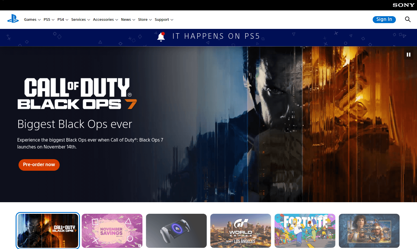 PlayStation console and accessories