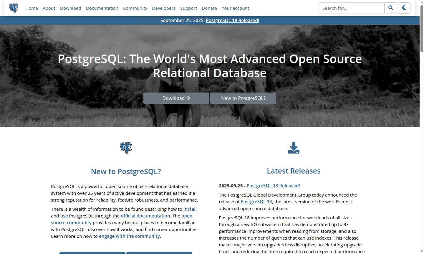 PostgreSQL database interface