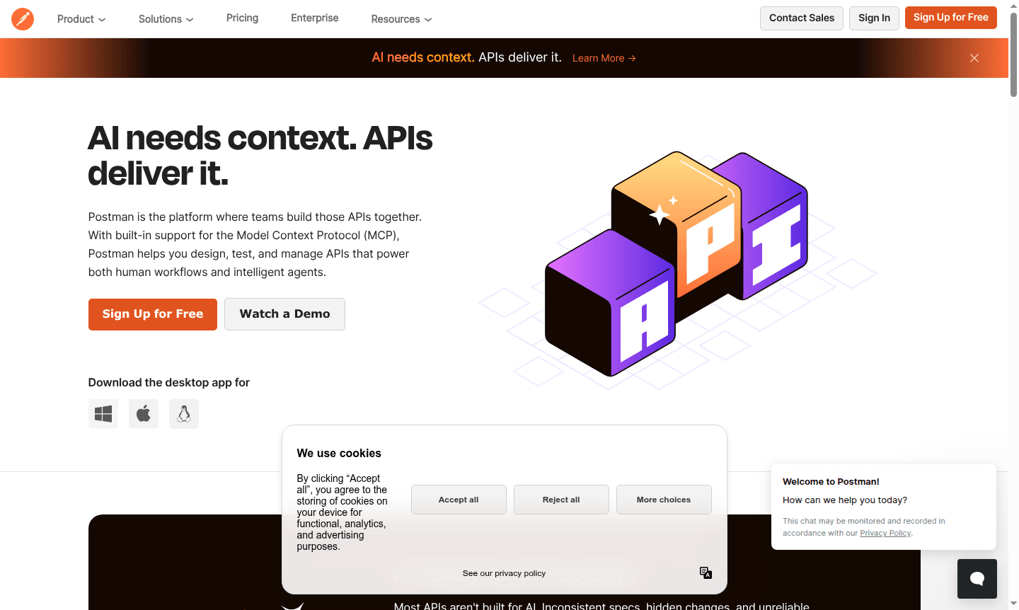Screenshot of Postman interface