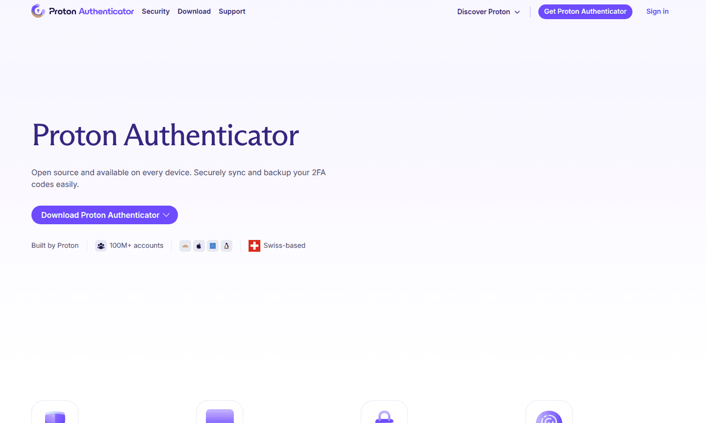 Proton Authenticator app interface