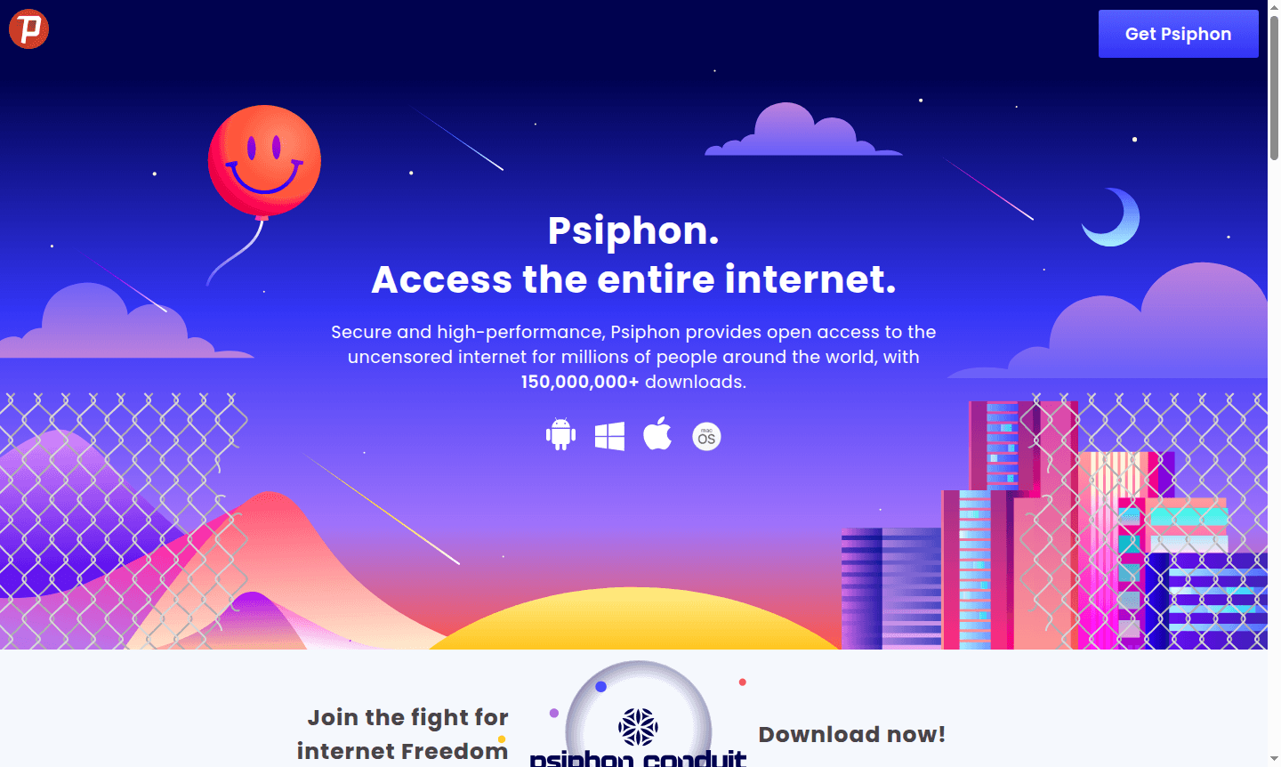 Psiphon application screenshot