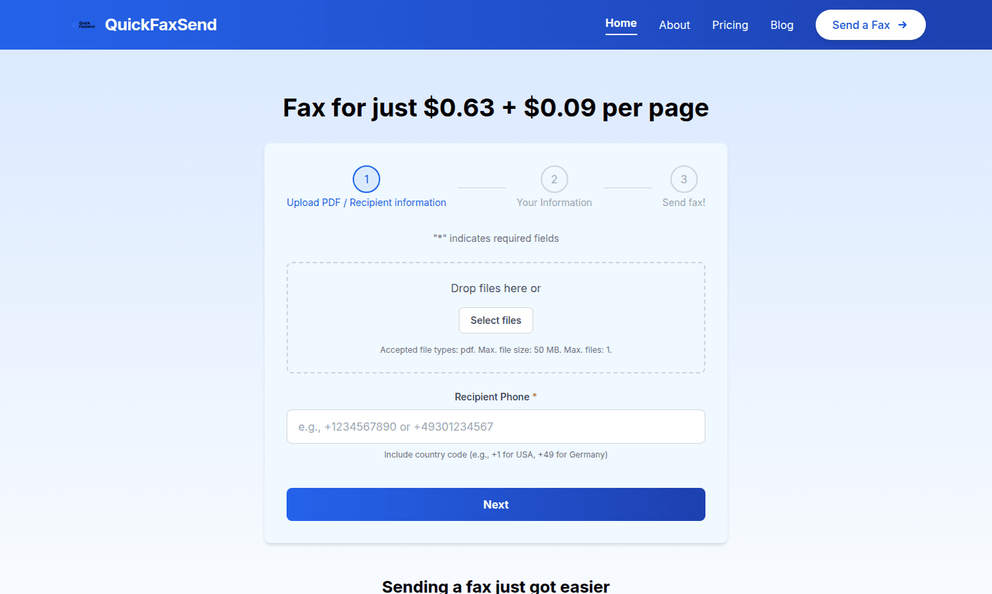 Thumbnail image for QuickFaxSend online fax tool