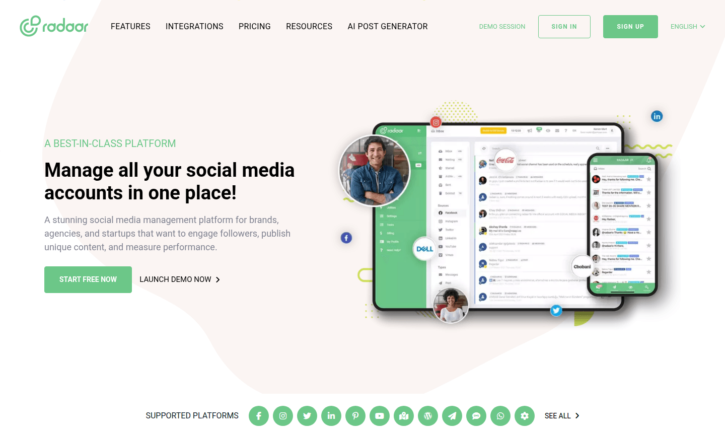 Thumbnail image representing RADAAR social media management dashboard
