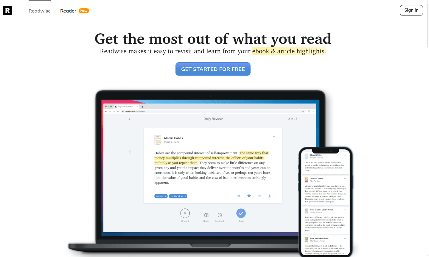 Readwise app interface