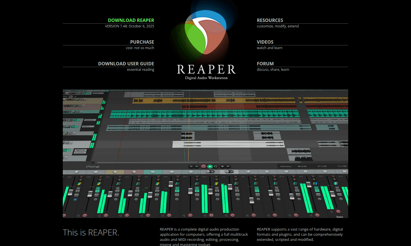 Screenshot of REAPER interface showing tracks and plugins