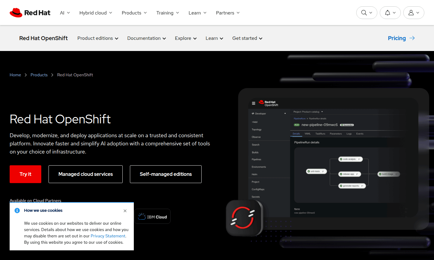 Red Hat OpenShift platform thumbnail