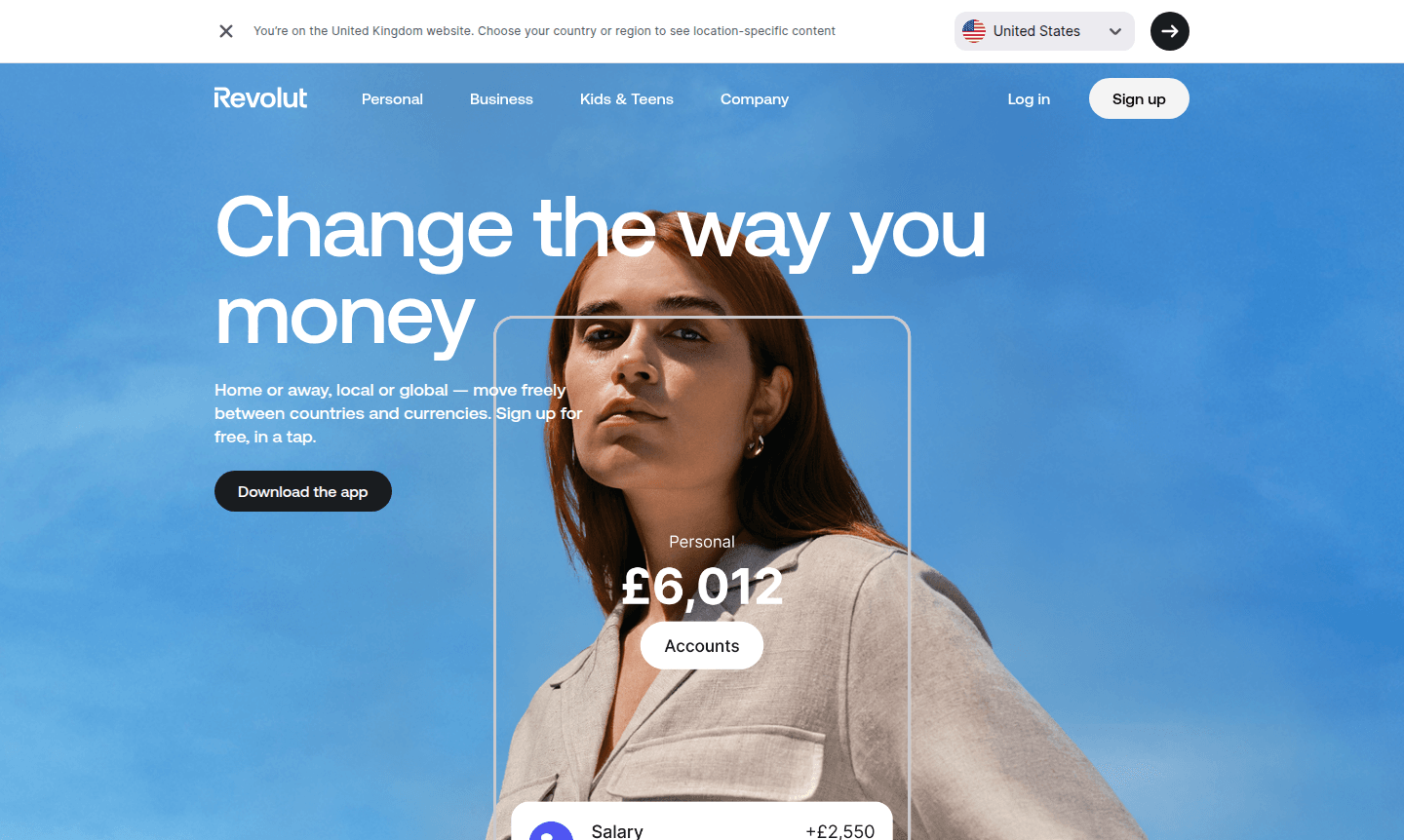 Revolut mobile app interface