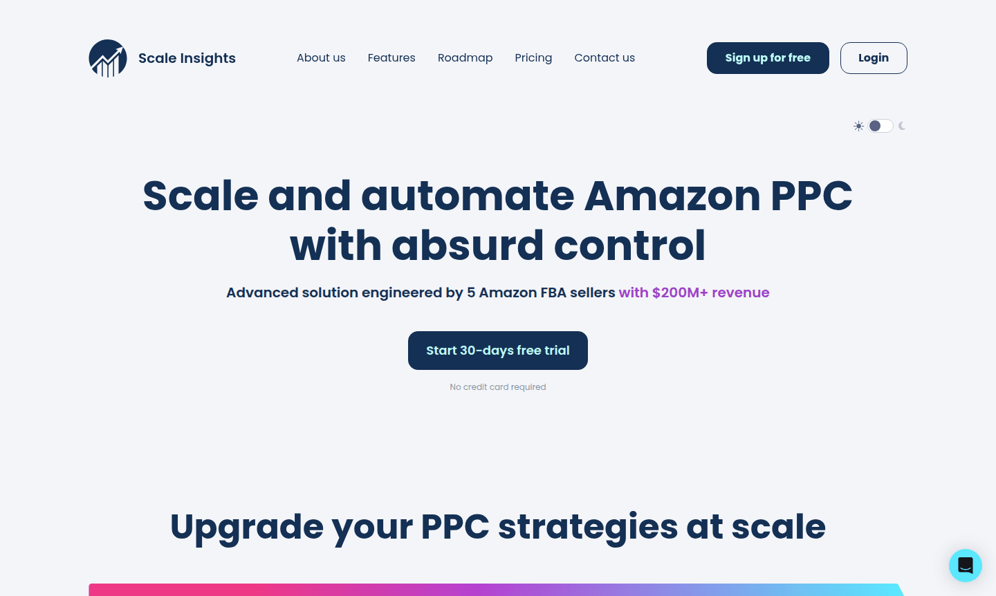 Scale Insights thumbnail image showing PPC management interface