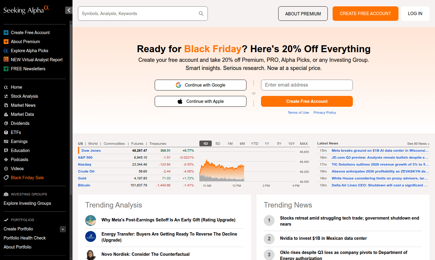 Seeking Alpha platform thumbnail