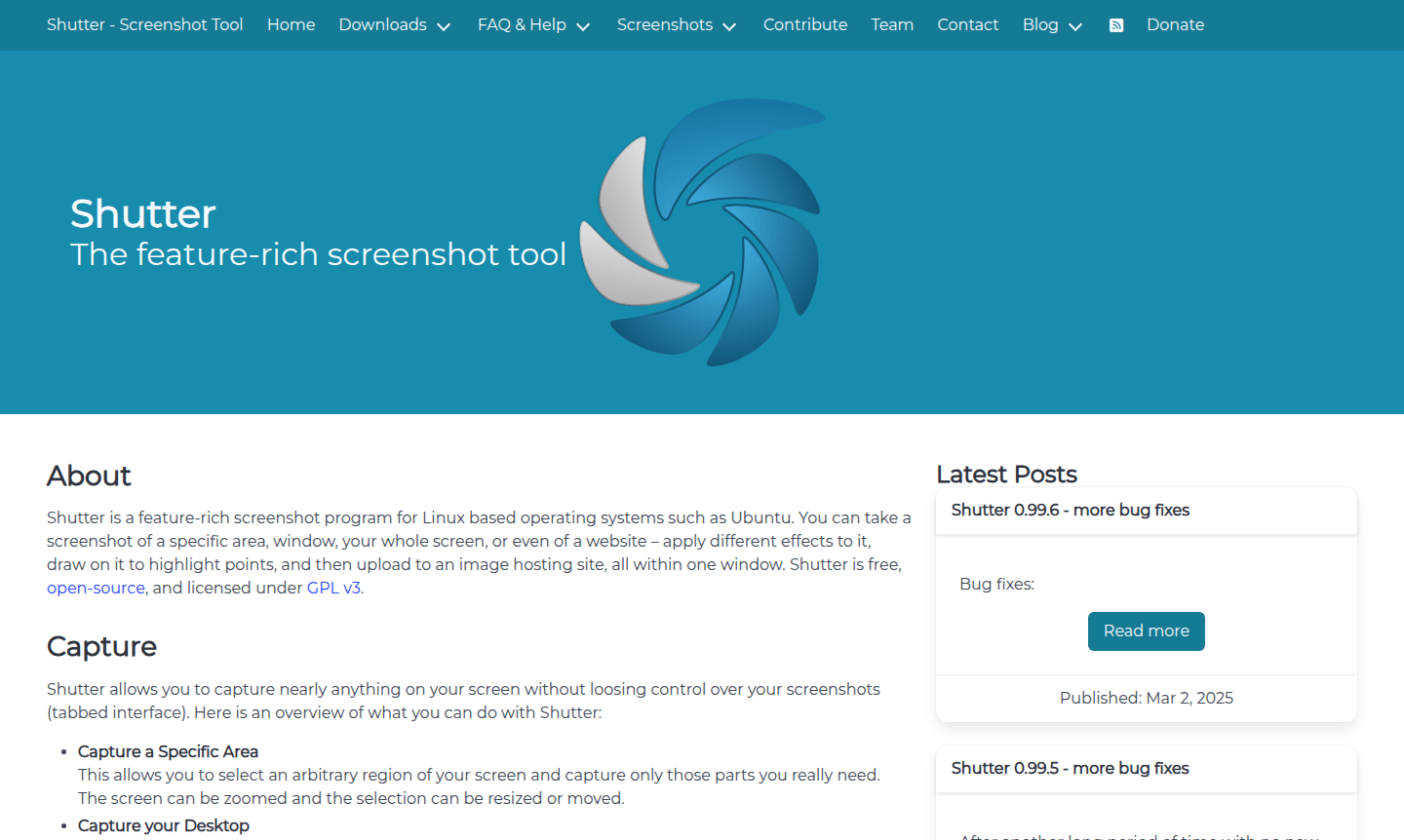 Shutter application interface